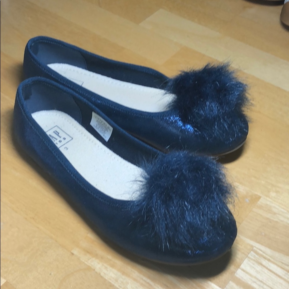 Girls Gap Glitter Pom Pom Flat